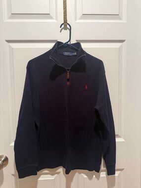 Polo Ralph Lauren Navy Quarter-Zip Sweater with Red Pony